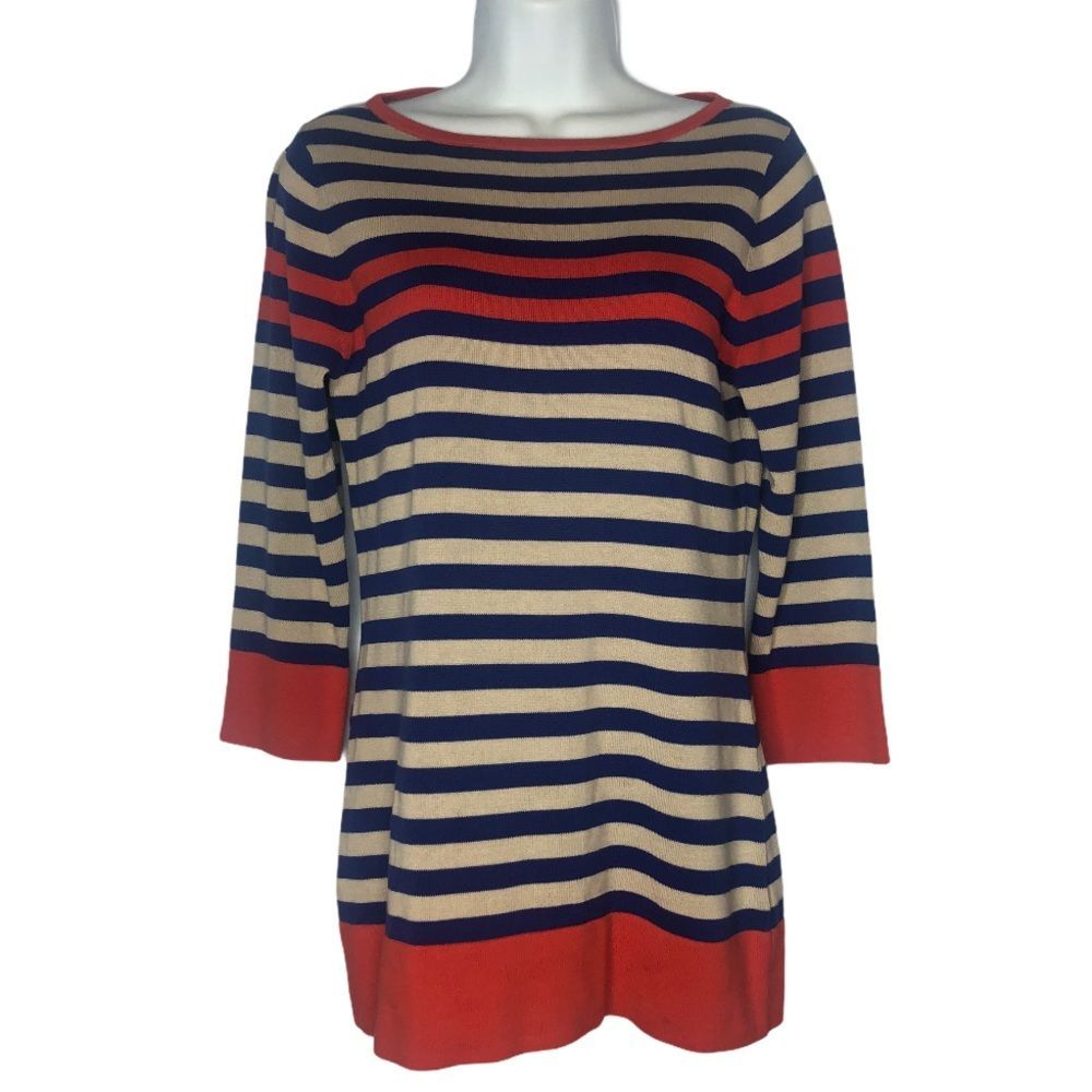 Trina Turk Striped Crewneck Sweater Tunic